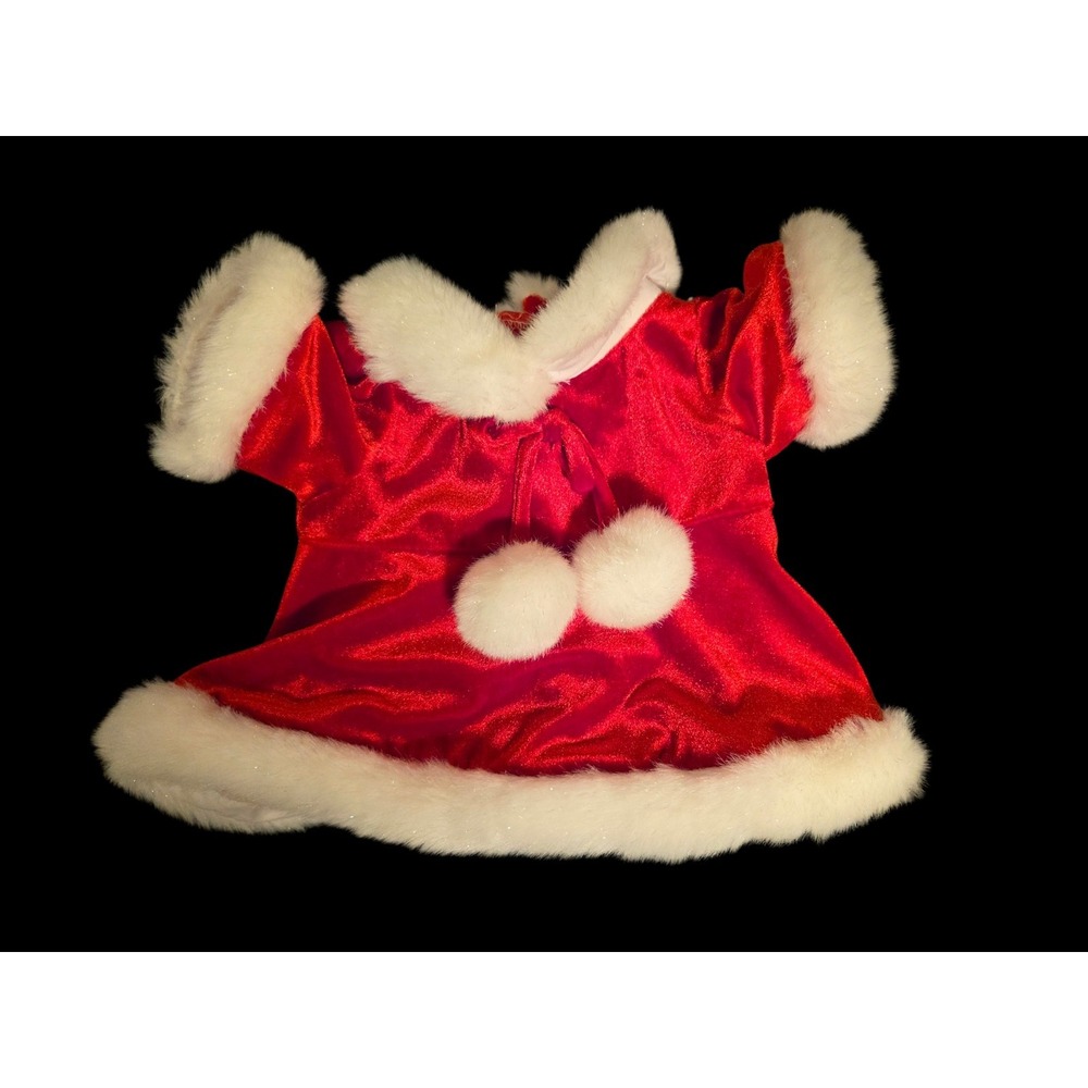 Y2K Build a‎ Bear Mrs. Claus Dress Christmas Red Velvet White Fur Santa BABW